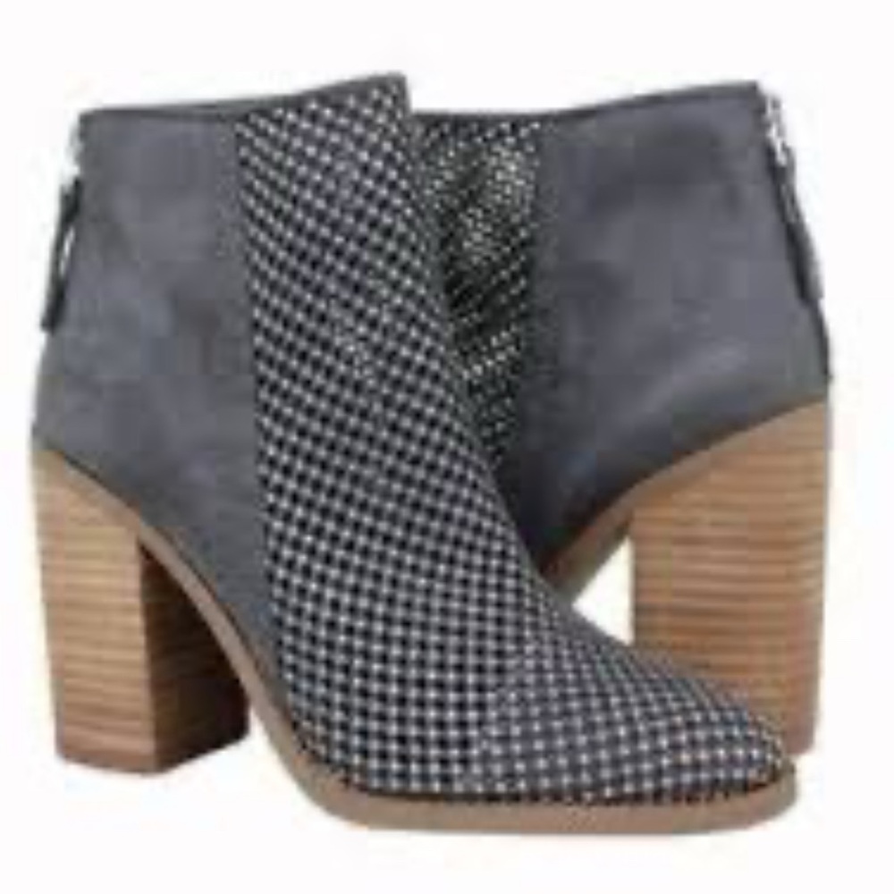 Gray and Black Women's Ankle Boots